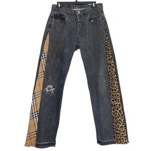 Vintage 80s Levi’s 501 - 0658 Custom Jeans Waist 29 Women Size 6 8 Leopard Plaid